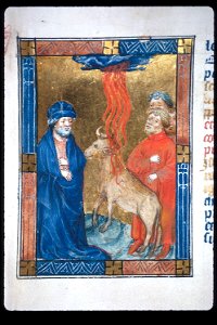 Biblia Pauperum - British Library manuscript King's 5 - Folio 27 - Elijah