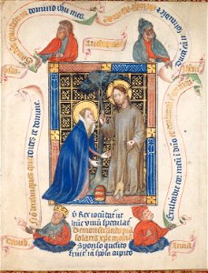 Biblia Pauperum - British Library manuscript King's 5 - Folio 23 - Noli me tangere