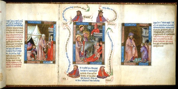 Biblia Pauperum - British Library manuscript King's 5 - Folio 9 - Entry into Jerusalem