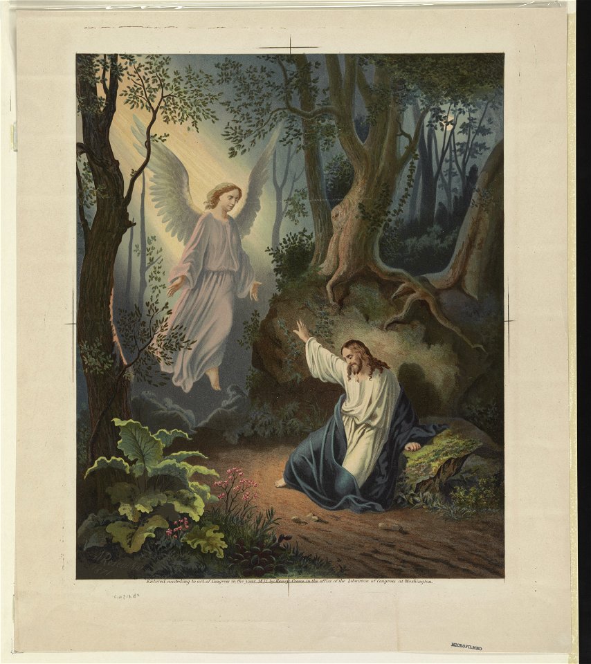 Biblical scene, Christ with angel LCCN2003674848