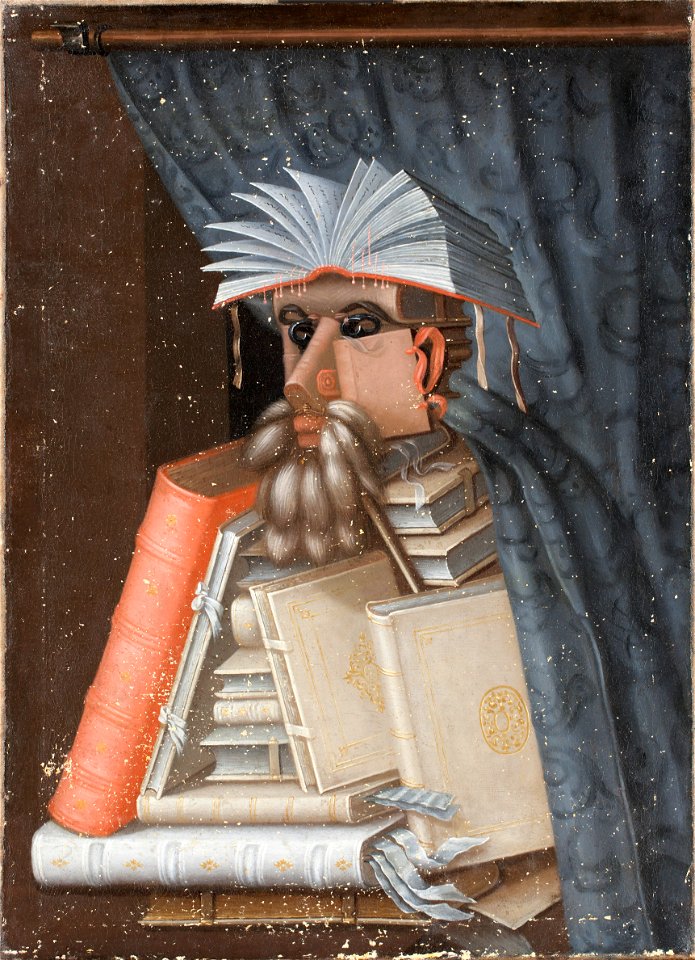 Bibliotekarien med putsad kittning - Skoklosters slott - 97135