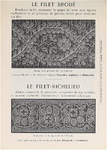 Bibliothèque DMC - 11 - Le Filet brodé - Le Filet-Richelieu. Free illustration for personal and commercial use.