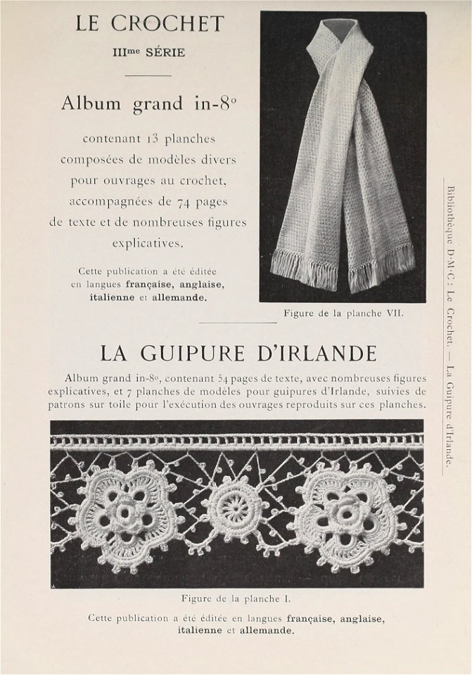 Bibliothèque DMC - 17 - Le Crochet III - La Guipure d'Irlande
