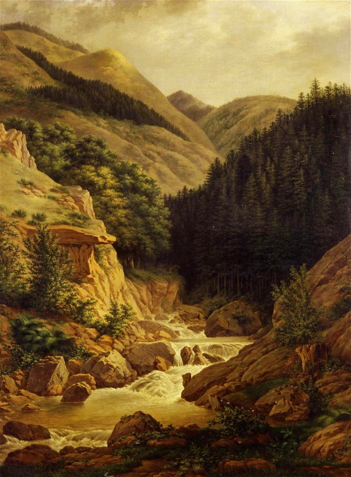 Jean-Joseph-Xavier Bidauld - Paysage animé au torrent