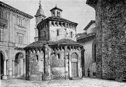 Biella – Tempietto antico ora Battistero (xilografia)