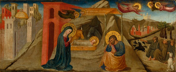 Bicci di Lorenzo - The Nativity and the Annunciation to the Shepherds - 1920.19 - Fogg Museum