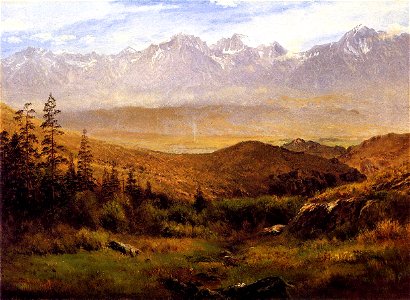 Bierstadt Albert In the Foothills of the Mountais. Free illustration for personal and commercial use.