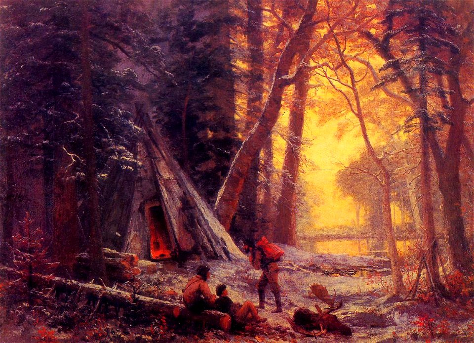 Bierstadt Albert Moose Hunters- Camp