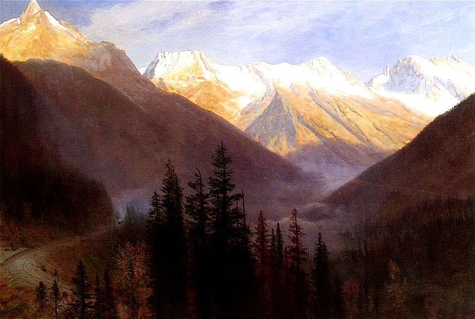 Bierstadt Albert Sunrise at Glacier Station