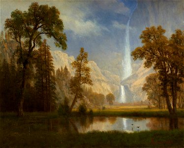 Albert Bierstadt - Yosemite Falls (c 1863). Free illustration for personal and commercial use.