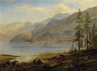 Landscape with Lake by Albert Bierstadt, 1870