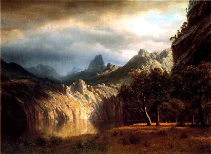 Bierstadt Albert In Western Mountains. Free illustration for personal and commercial use.