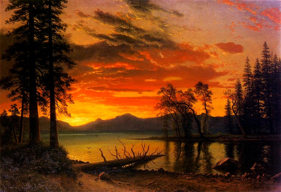 Bierstadt Albert Sunset over the River