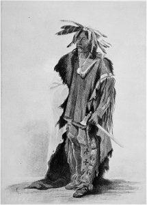 Big Soldier (Wahktageli), a Dakota chief, full-length, standing, 05-1833 - NARA - 530975