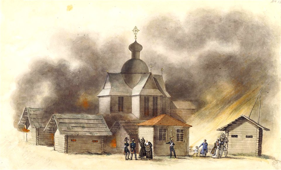 Biešankovičy, Zadźvinskaja Słabodka, Mikolskaja. Бешанковічы, Задзьвінская Слабодка, Мікольская (C. Faber du Faur, 29.07.1812)
