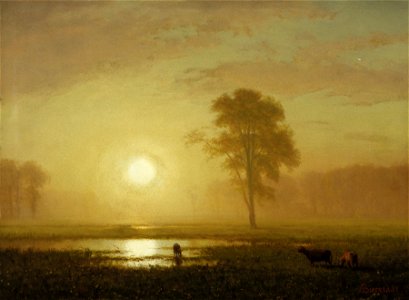 Albert Biertadt - Sunset on the Plains (c. 1887)
