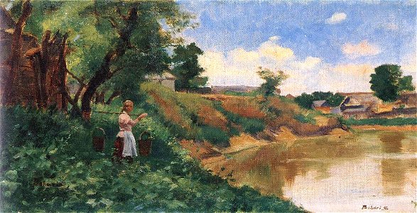 Bihari, Sandor - At he Banks of the River Zagyva (ca 1900)