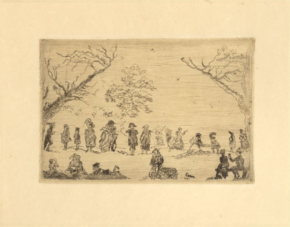 Bijeenkomst in een park, James Ensor, Mu.ZEE Oostende, SM002259