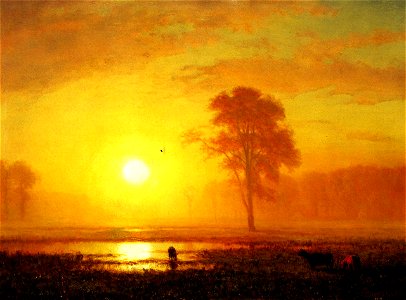 Albert Biertadt - Sunset on the Plains