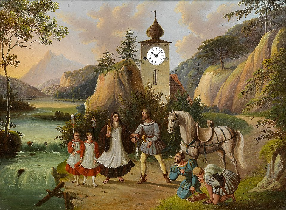 Bilderuhr mit Spielwerk Rudolf von Habsburg