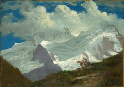 Albert Bierstadt - In the Rockies (1863). Free illustration for personal and commercial use.