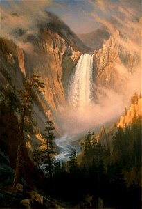 Albert Bierstadt - Yellowstone Falls. Free illustration for personal and commercial use.