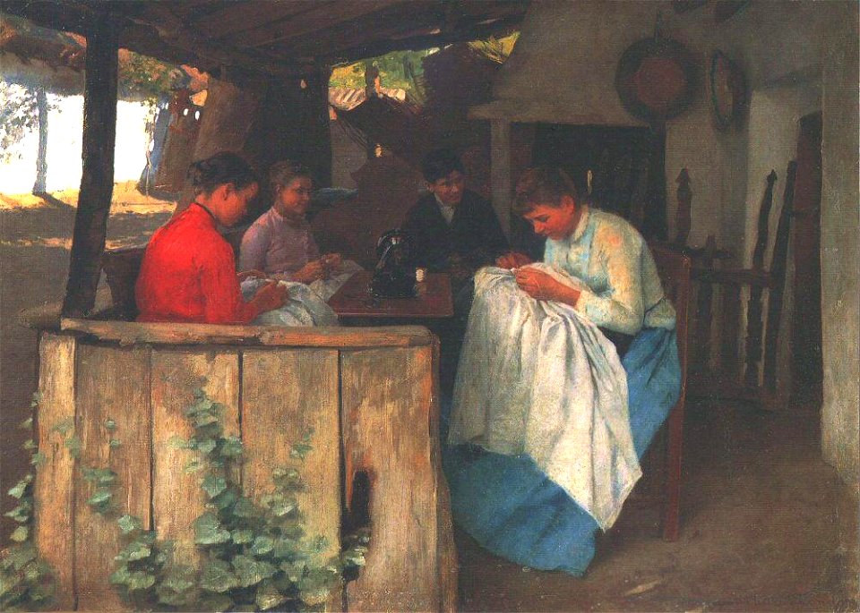 Bihari, Sandor - On the Porch (ca 1900)