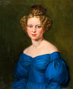 Bildnis einer Dame in blauem Kleid A c1830