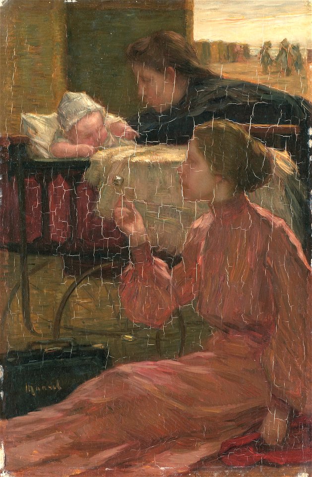 Bij de kinderwagen op het strand Rijksmuseum Amsterdam SK-A-3734
