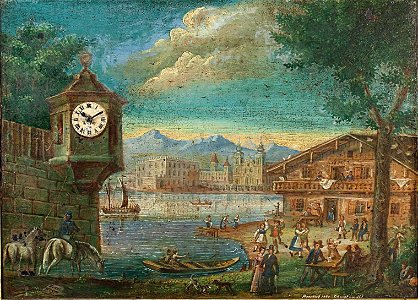 Bilderuhr Flusslandschaft