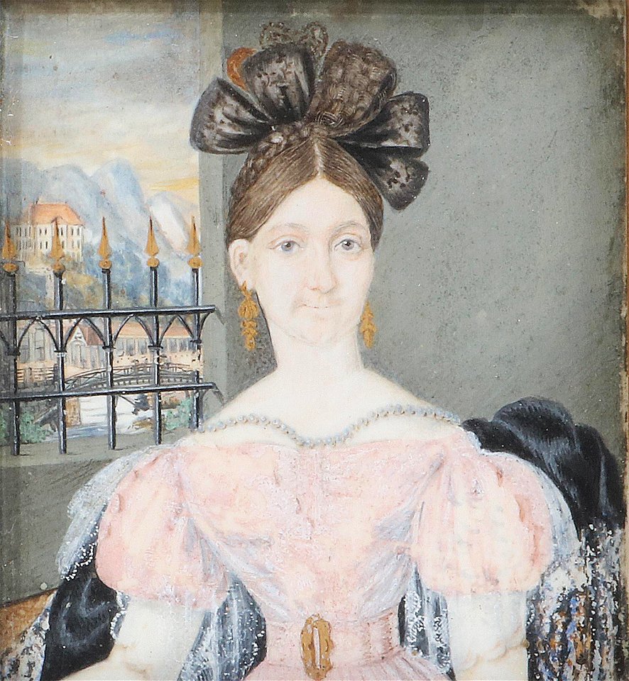 Bildnis einer Dame mit Masche im Haar 1820-30