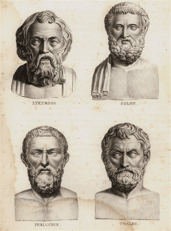 Bildnisse- Lykurgos, Solon, Periander, Thales - Horner Johann Jakob - 1825