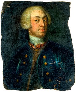 Bildnis eines Edelmanns in blauem Mantel aus Schloss Poplitz