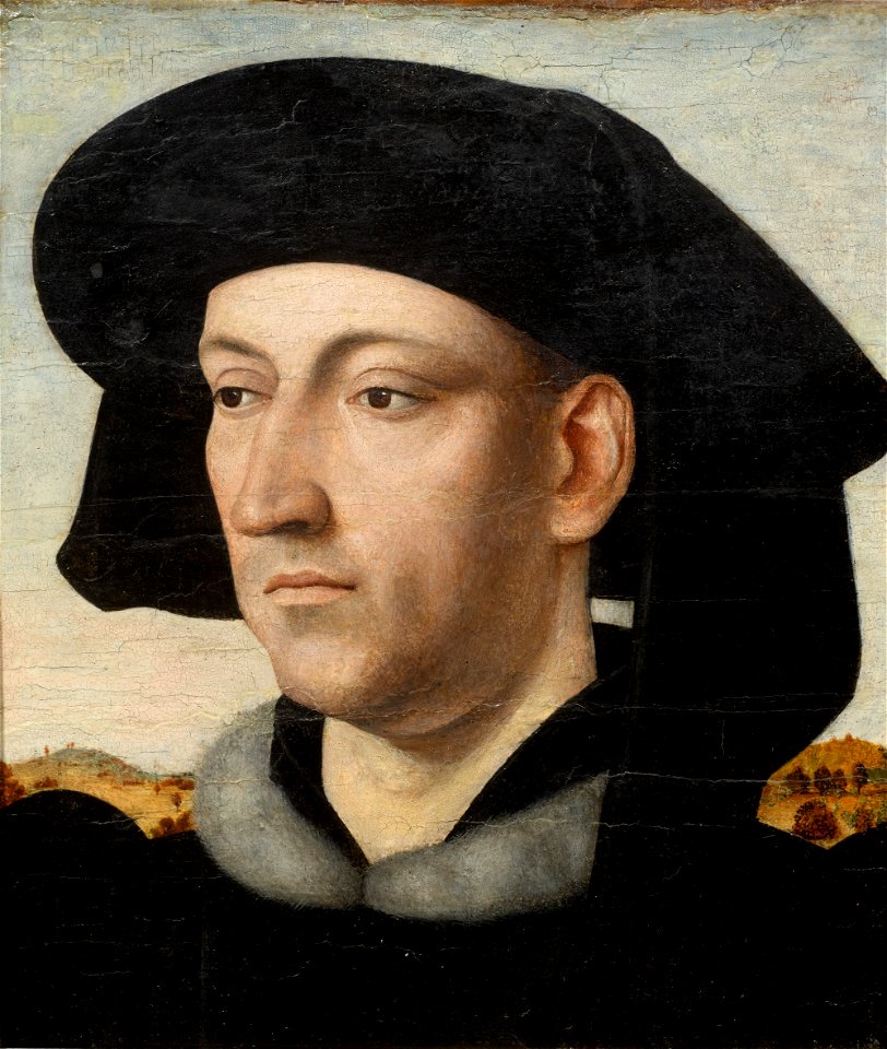 Bildnis eines jungen Mannes c1500 (italienisch nach flämischem Vorbild)