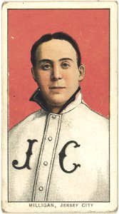 Bill Milligan, Jersey City Team, baseball card portrait LCCN2008676943