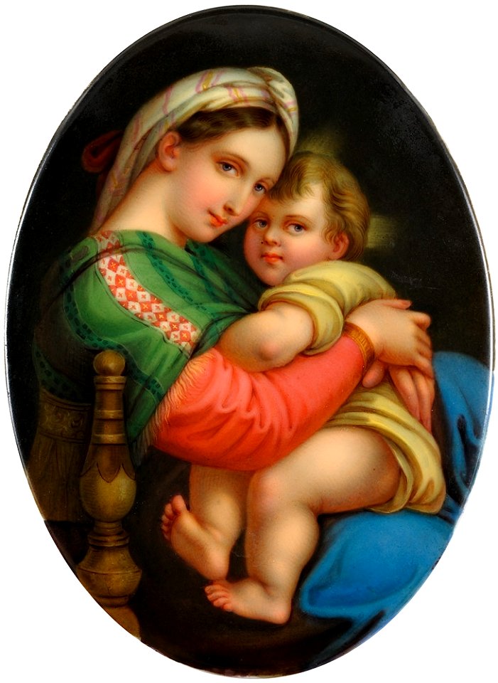 Bildplatte nach Raffael Madonna de la Sedia