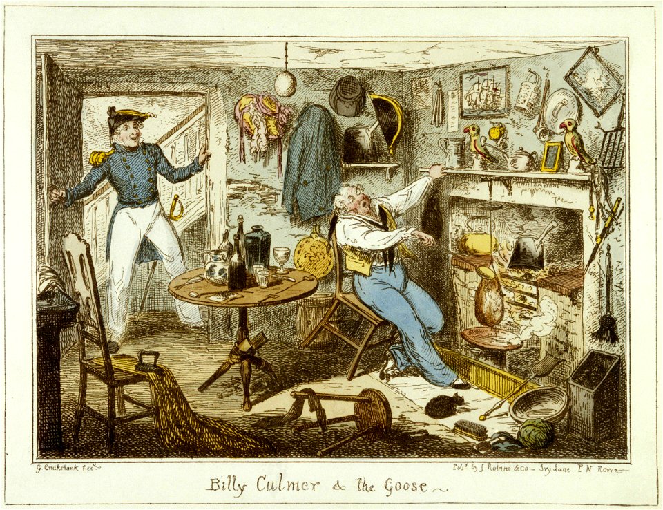 Billy Culmer and The Goose (caricature) RMG PU0159