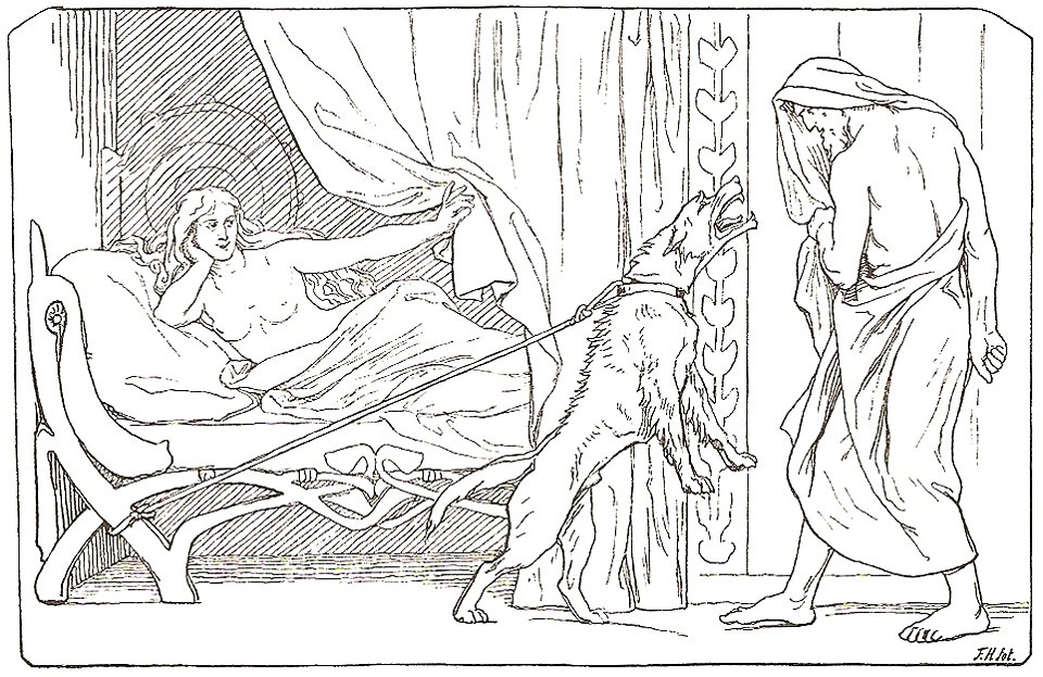 Billingr's girl, bitch, and Odin by Frølich