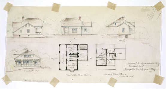 Biltmore, estate for George Washington Vanderbilt II, Asheville, North Carolina. Poultry yard cottage. Plans and elevations LCCN2016650324