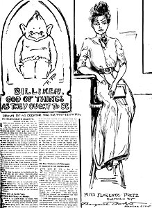 Billiken sketch by Florence Pretz and Pretz sketch by Marguerite Martyn, 1909