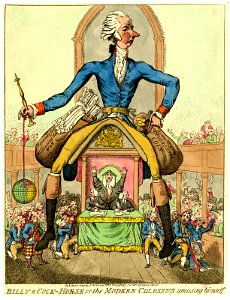 Billy a cock-horse or the modern colossus amusing himself (BM 1851,0901.840)