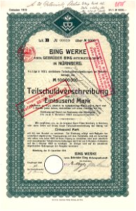 Bing Werke 1000 Mk 1919