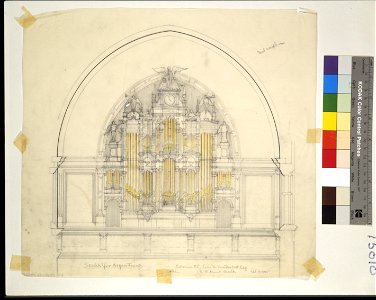 Biltmore, Asheville, North Carolina. Banquet hall. Pipe organ. Elevation LCCN2011648076