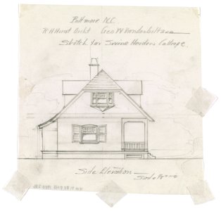 Biltmore, estate for George Washington Vanderbilt II, Asheville, North Carolina. Swine herder's cottage. Elevation LCCN2016650328