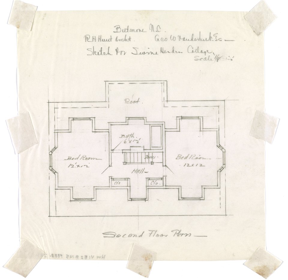 Biltmore, estate for George Washington Vanderbilt II, Asheville, North Carolina. Swine herder's cottage. Second floor plan LCCN2016650327
