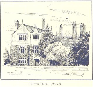 Bilton Hall front (1892 drawing)