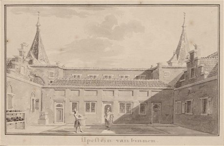 Binnenplaats van het huis Ilpenstein of Ilpendam door Cornelis Pronk