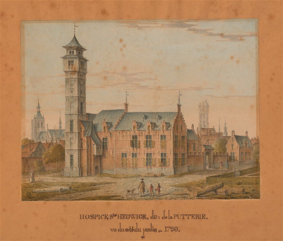 Binnenzicht op het oud Hof van Egmond of Putterij in 1790