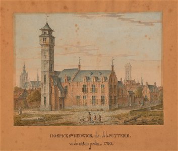 Binnenzicht op het oud Hof van Egmond of Putterij in 1790
