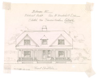 Biltmore, estate for George Washington Vanderbilt II, Asheville, North Carolina. Swine herder's cottage. Front elevation LCCN2016650335